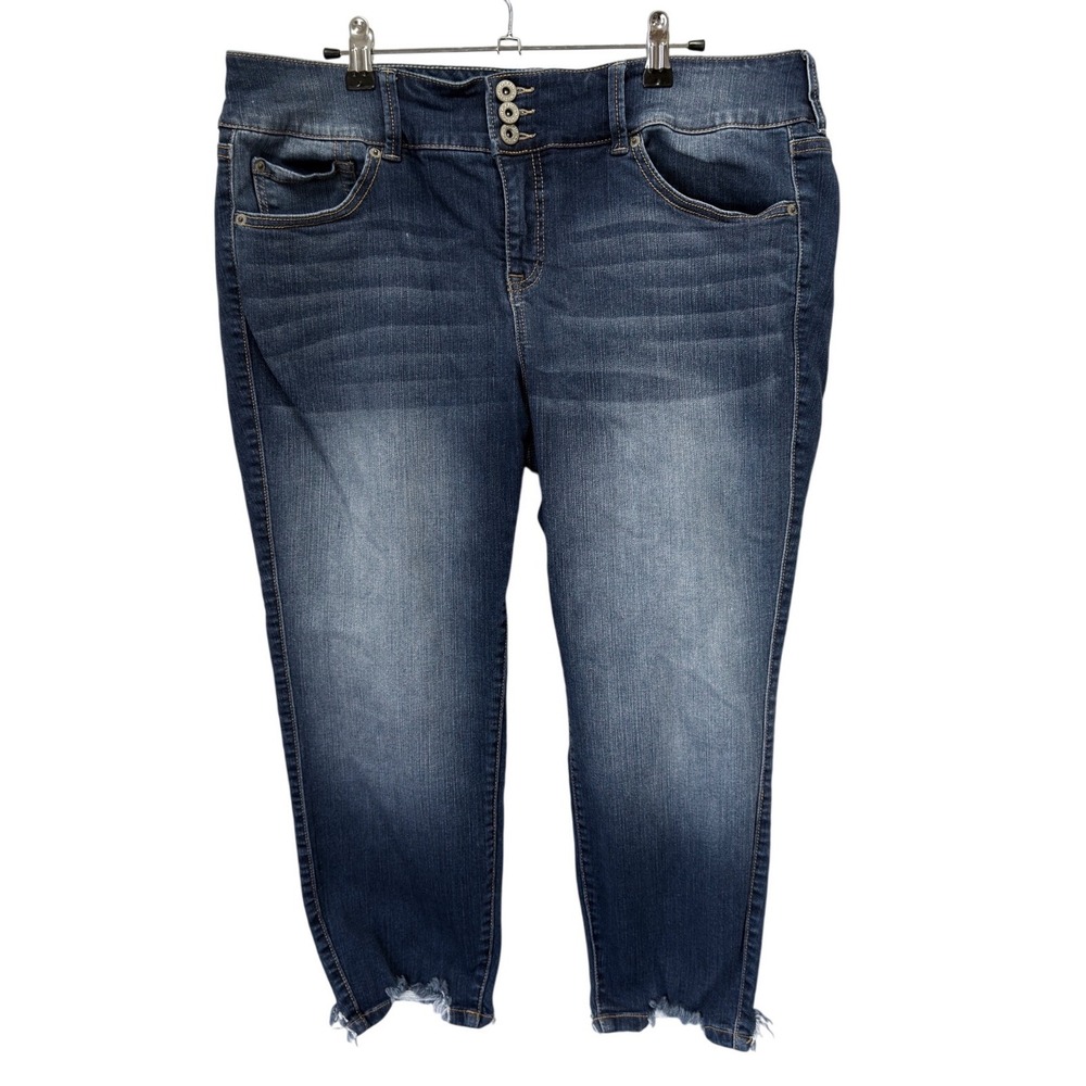Torrid Premium Jegging Women 18XS Blue high Rise Frayed Raw Hem